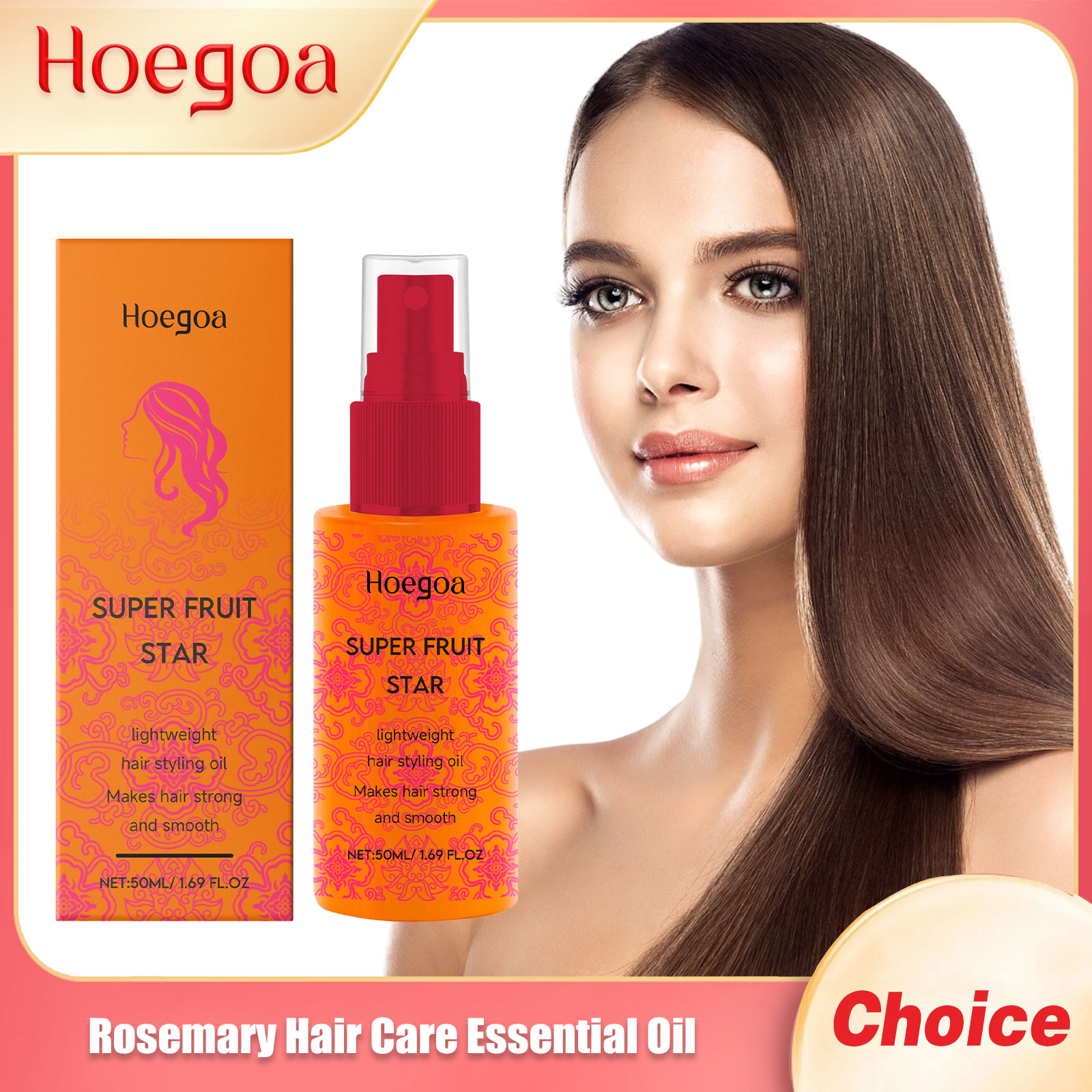 Hair Care Essential Oil Atomizing - Óleo Essencial de Cuidado Capilar Hoegoa