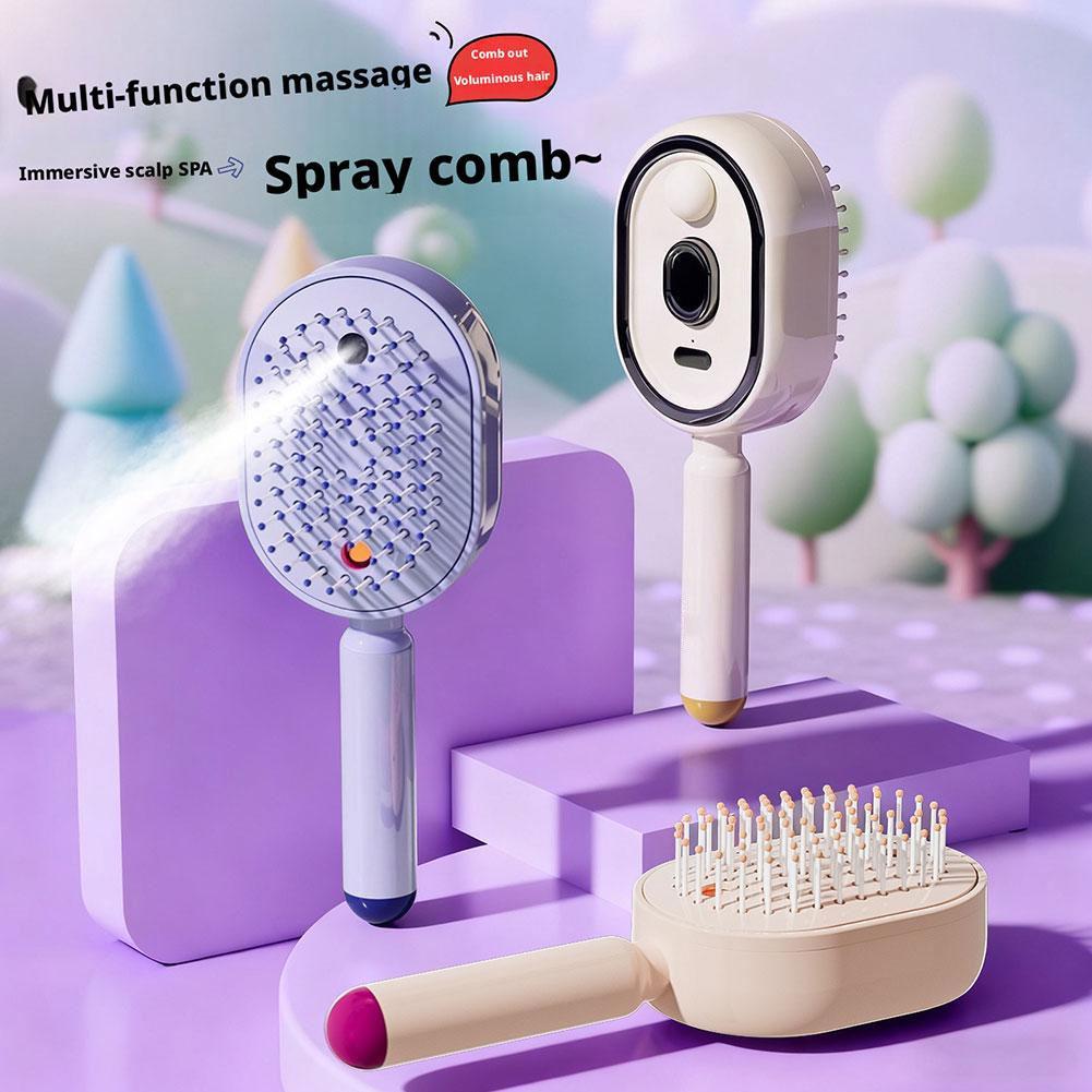 Hair Care Essential Oil Atomizing - Escova de Massagem Multifuncional com Óleo