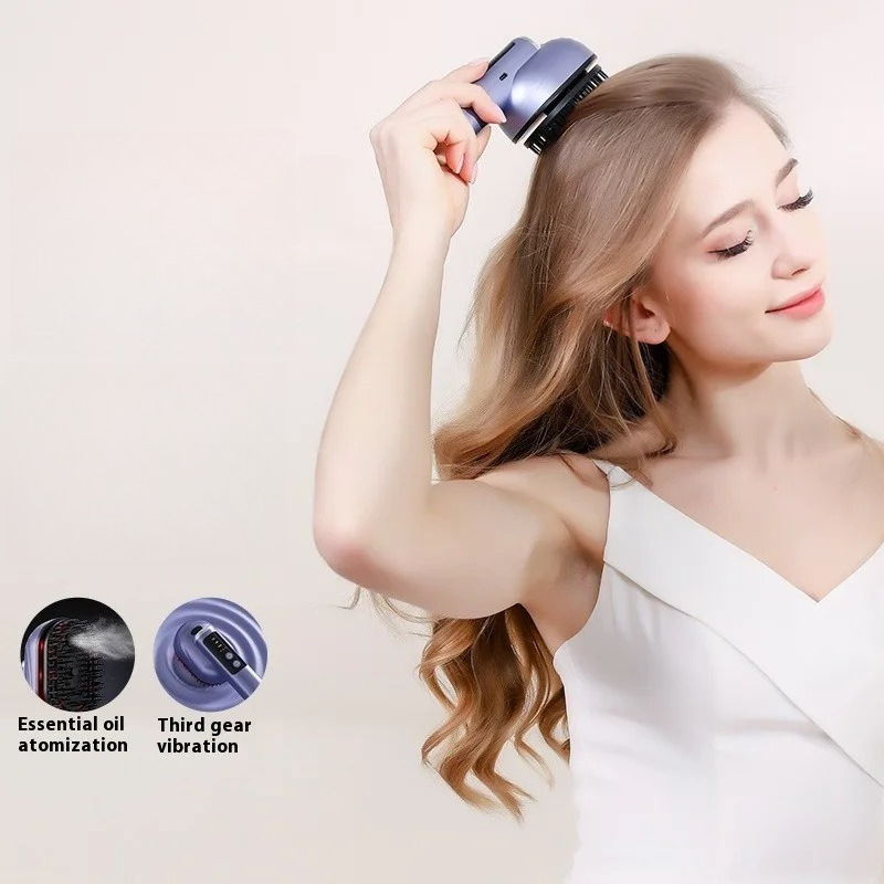 Hair Care Essential Oil Atomizing - Mini Escova de Massagem para Couro
